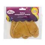 Набор воздушных фигурных шаров Сердце 30 см, 5 шт, хром золотой, Boomzee BWHZ-30