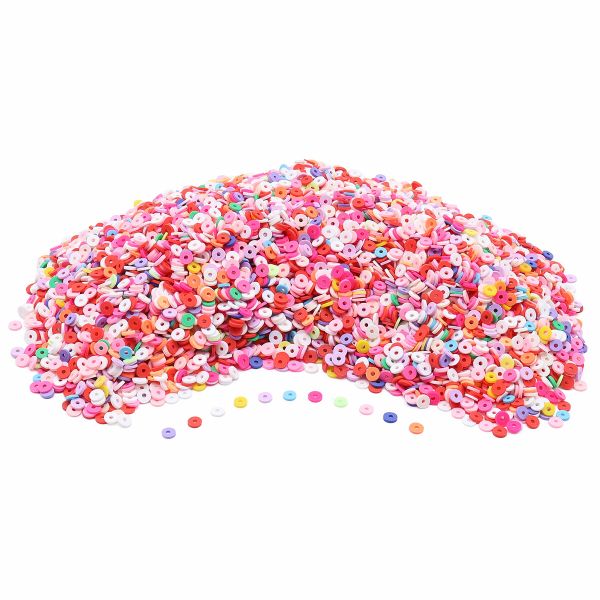 Бусины полимерная глина ⌀6 мм, плоские, 500 г, Astra&Craft (B2 малиновый микс)