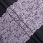 Кружево бельевое эластичное 300 мм / 3.4 метра, цвет светло-серый