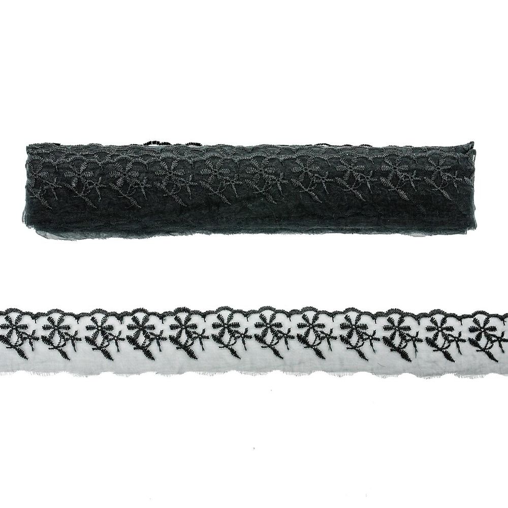Кружево капроновое 50 мм / 13.71м, цв.черный