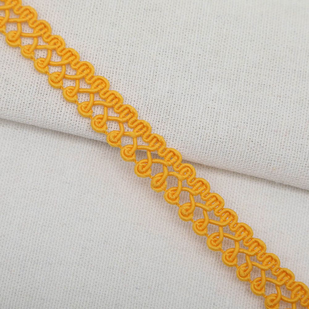 Тесьма отделочная вязаная 15 мм, 10 м, (желтый), 142082-8