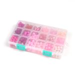 Набор бусин N18.P, цв.розовый 18 видов /TOS/