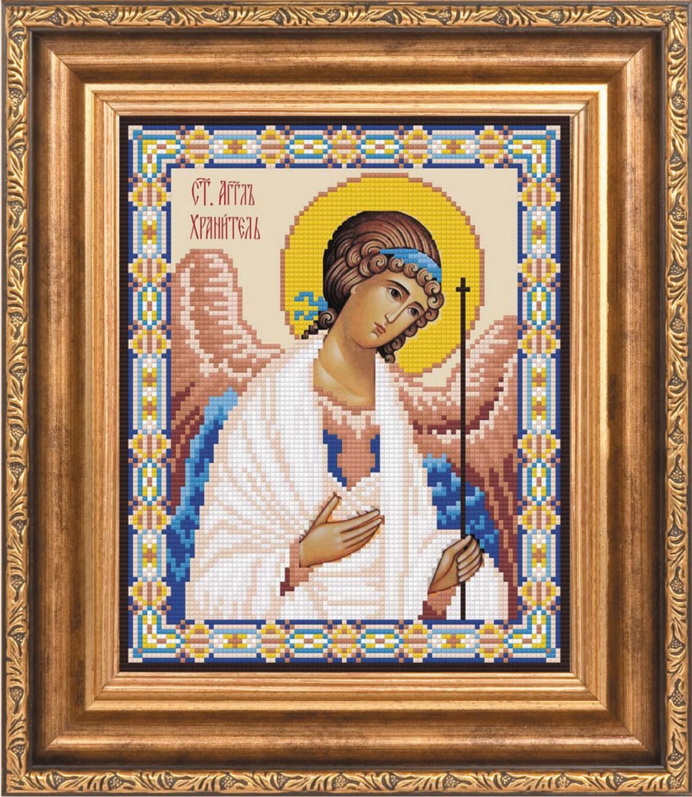 Алмазная (кристальная) мозаика Фрея, Икона Ангела-хранителя, 22х27 см