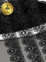 Кружево гипюр (плетёное) 45 мм, TR 808, 05 черный, 9м, Kruzhevo
