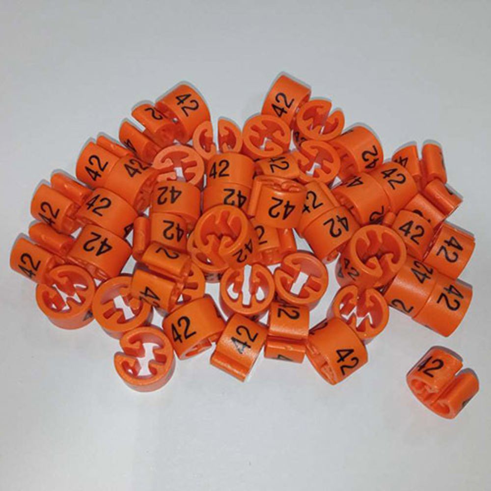 Размерник на вешалку (42 оранжевый), 50 шт