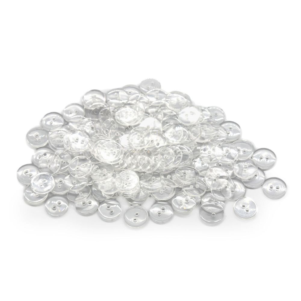 Пуговицы 2 прокола 24L (сlearclear (прозрачный)), CX-K-22, 144 шт
