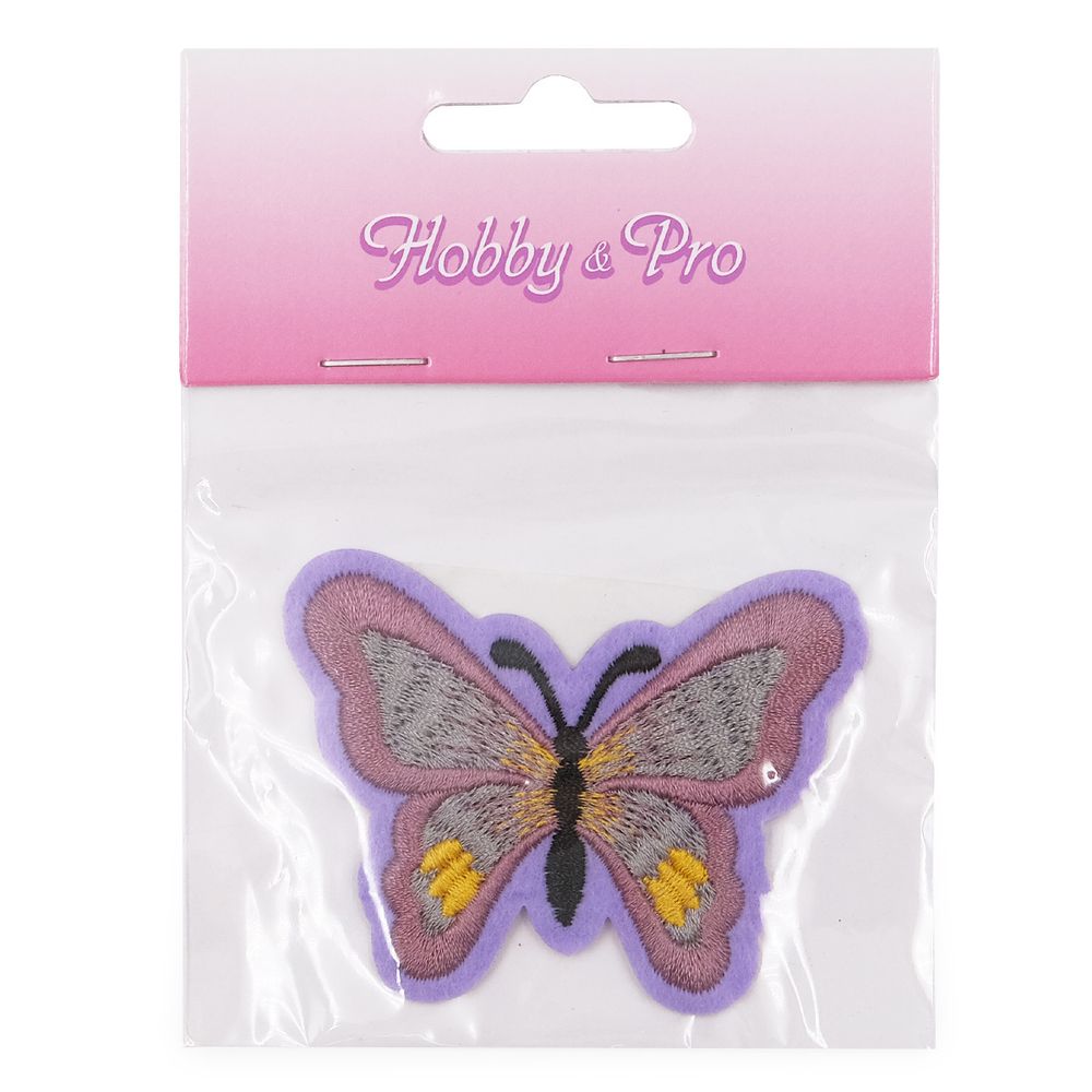 Термоаппликация Бабочка, 5.4х7см, Hobby&Pro (фиолетовый)
