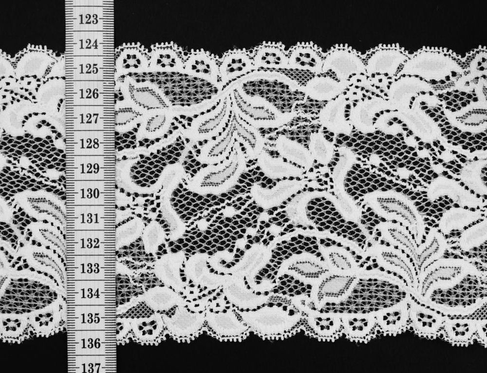 Лента кружевная эластичная, 100% полиэстер, 261570-15, 261570-15, 10 м