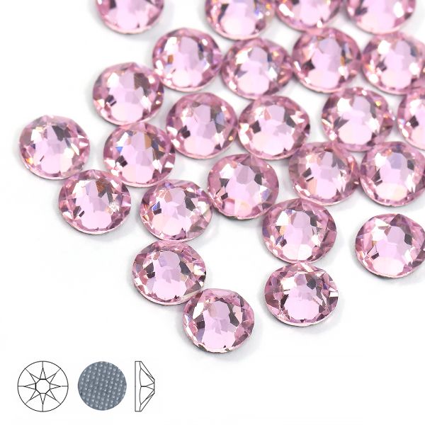 Стразы термоклеевые Xirius 8+8 граней (3,8-4,0 мм) HF16-15 цв. Lt.Rose, уп. 100 шт