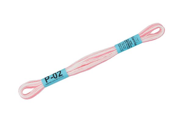 Мулине Gamma меланж, цв.Р-02 бл.розовый-бл.желтый, 12 мотков по 8 метров