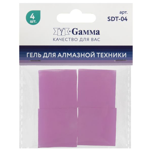 Гель для алмазной техники, силикон 3х3 см, 4 шт, розовый, Gamma SDT-04
