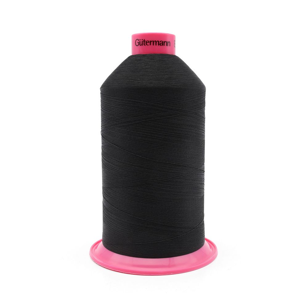Нитка текстурированная Gutermann E 151, 10000 м, 715328, _000 черная, 1 катушка