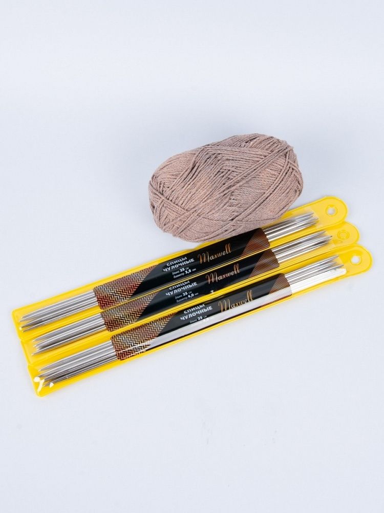 Набор чулочных спиц для вязания Maxwell Gold 25 см (3.5 мм, 4.0 мм, 4.5 мм)