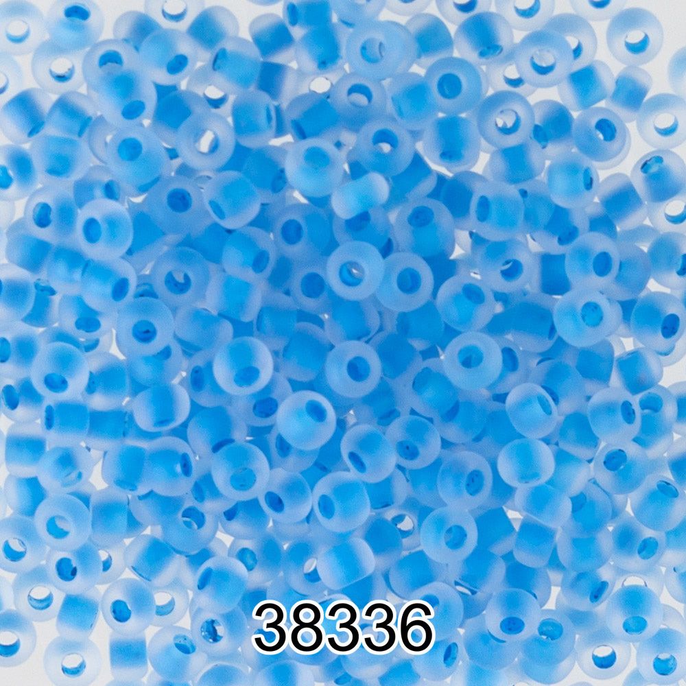 Бисер Preciosa круглый 10/0, 2.3 мм, 500 г, 38336 (Ф202) голубой мат.