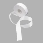 Лента атласная 2-сторонняя 25.0 мм / 22.86±1 метров, C1001 белый, 6102-0013, Globus