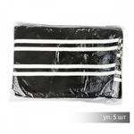 Подвяз (довяз) трикотажный 14.0х100 см, черный с белыми полосами, двухслойный, 100% п/э, 5 штук