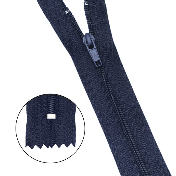 Молния спираль (витая) брючная Т4 (4 мм) 1 зам., н/раз., 18 см, автомат, цв.233 т.синий, 10 шт