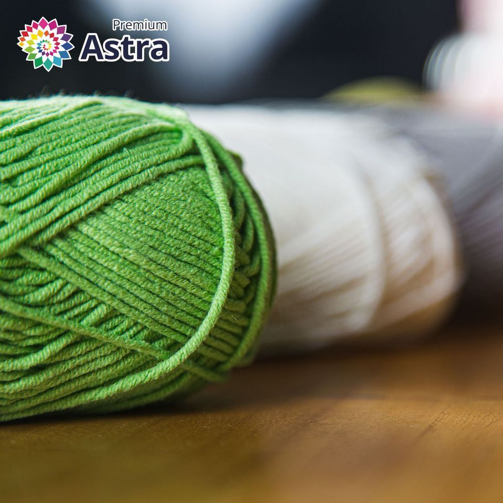 Пряжа Astra Premium (Астра Премиум) Джинс (Jeans) / уп.4 мот. по 50 г, 135 м, 450 зеленый