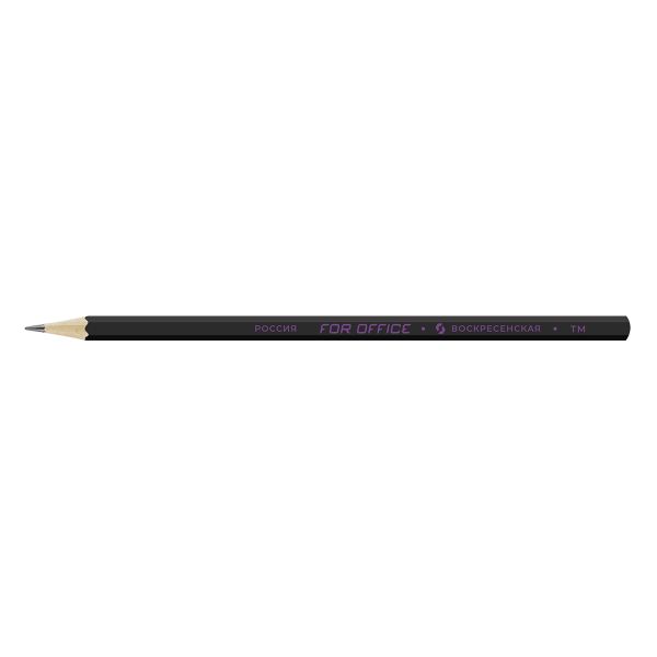 Карандаш графитный черный матовый заточенный ТМ (HB) 72 шт, For Office FS02, 1522 фиолетовая фольга, ВКФ FS02
