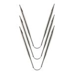 Спицы чулочные металл гибкие ⌀5.0 мм, 21 см, никель, Gamma KNF-3