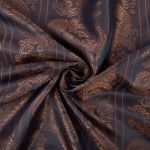 Ткань подкладочная (таффета) с рисунком 96 г/м², 100х145 см, 052 синий с бронзовым узором, Gamma JTR