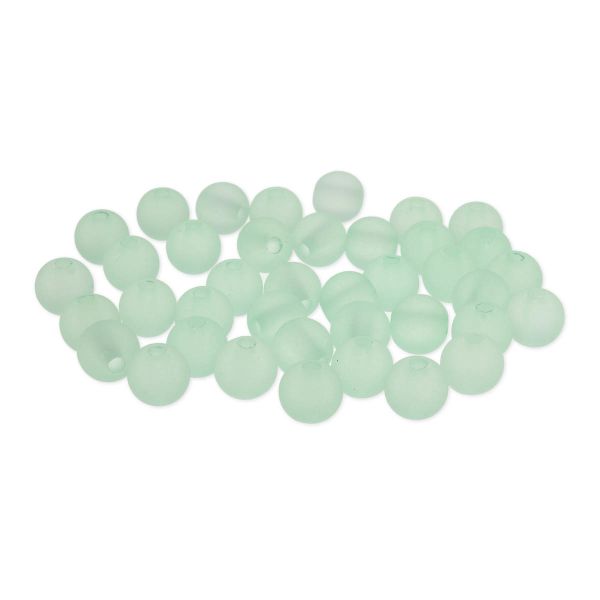 Бусины пластик ⌀8 мм, полупрозрачные матовые, 20 г, 70±4 шт, Astra&Craft, 010 мятный