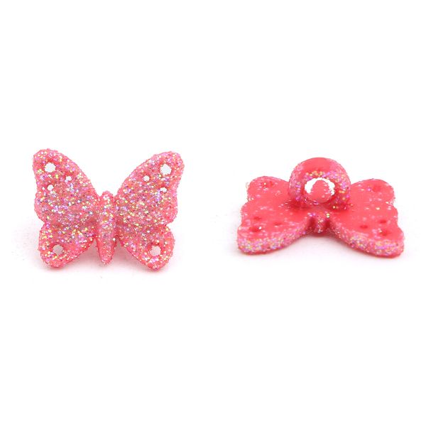 Украшения пуговицы декоративные фигурки Блестящие бабочки пластик, 8 штук, Dress It Up