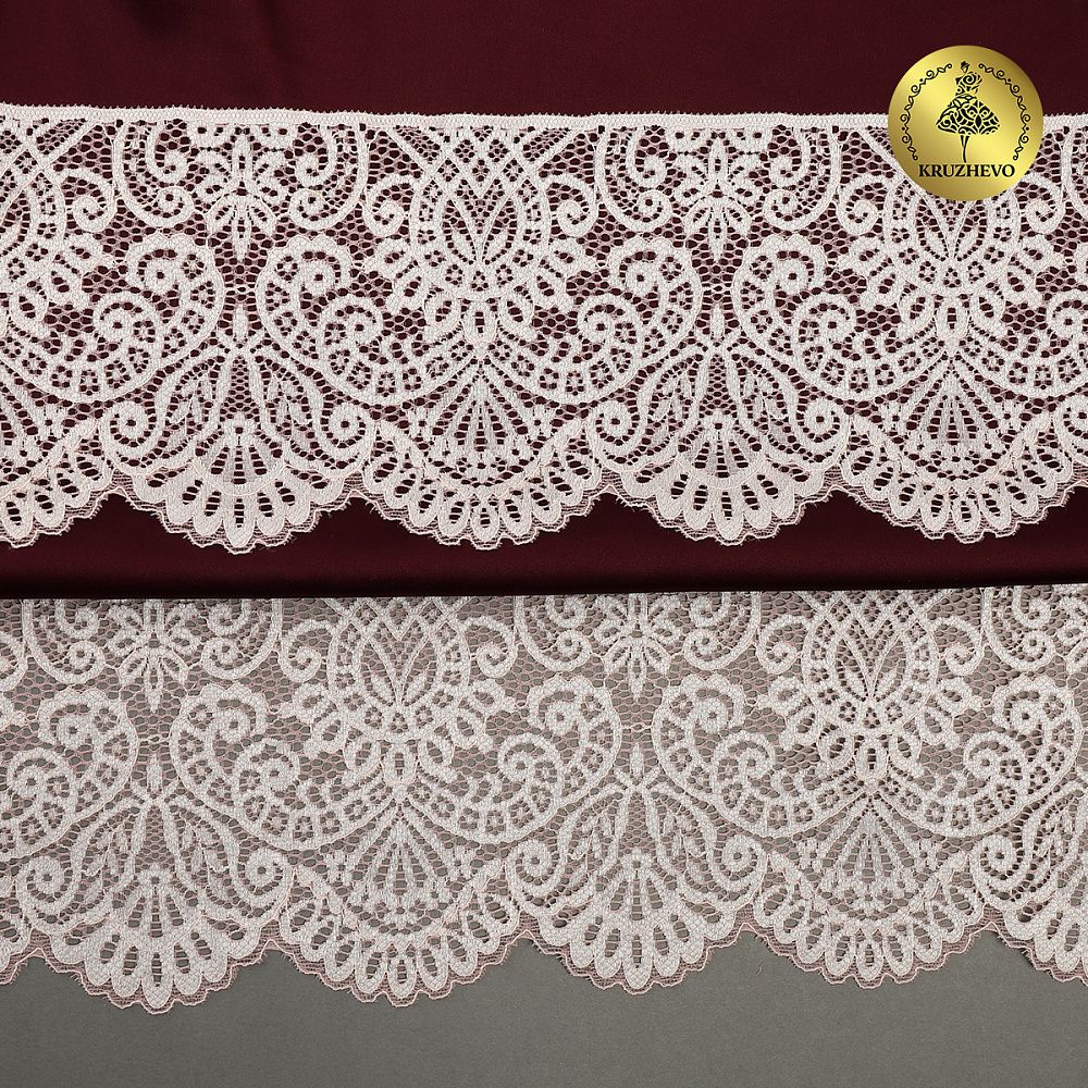 Кружево эластичное (стрейч) 110 мм, 40992PP цв.розовый, 3 метра, Kruzhevo