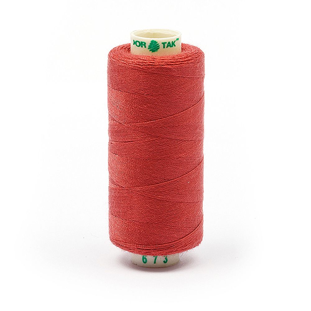 Нитки швейные бытовые Dor Tak 40/2, 366 м / 10 кат., 673 розовый