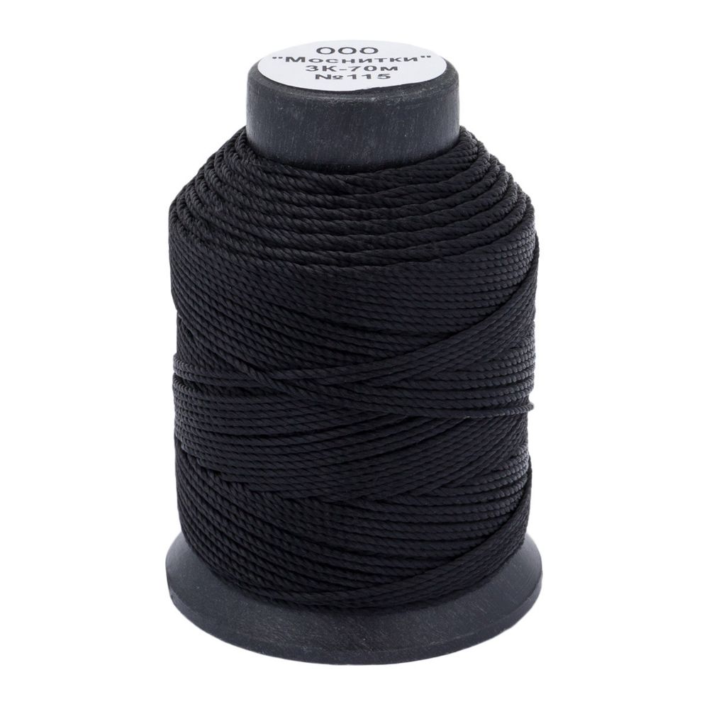 Нитки капроновые 3К 70м, 115 черный, 9 катушек
