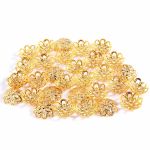 Шапочка для бусин, d-12 мм, 30 шт/уп, золото