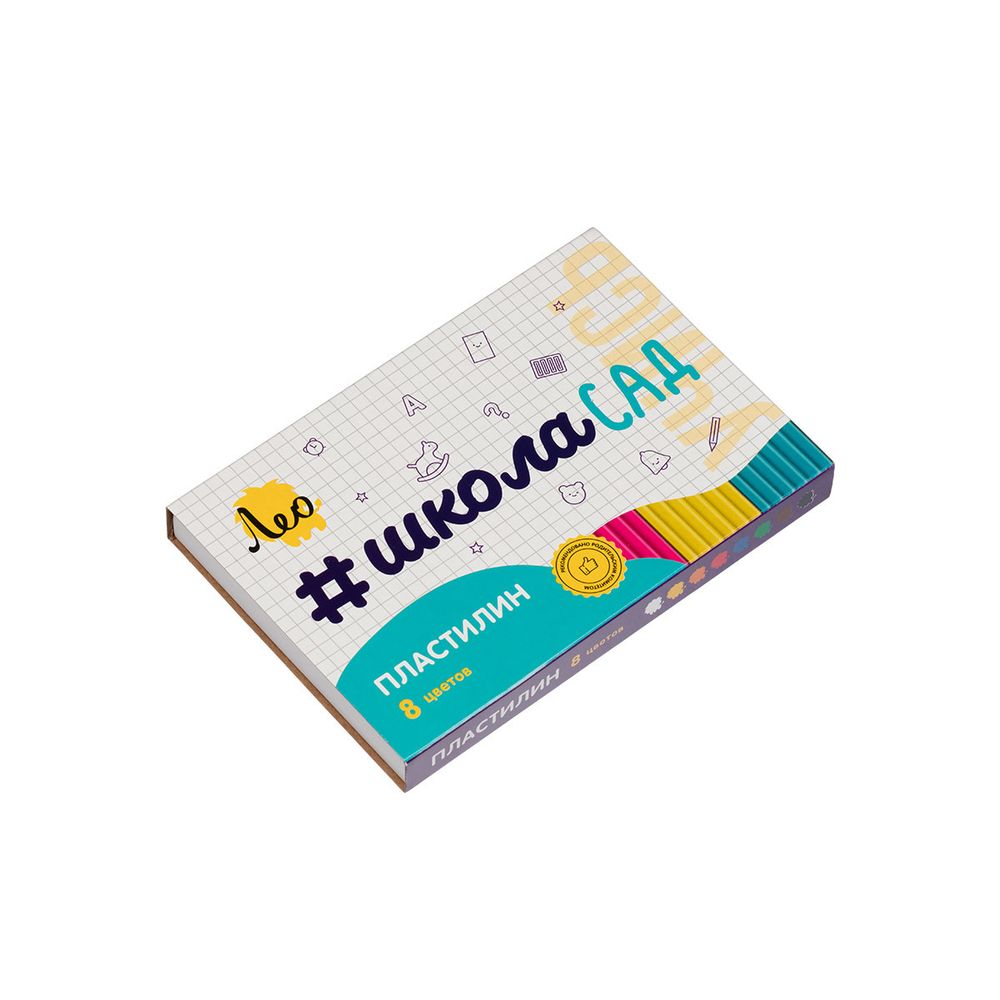 Пластилин классический ШколаСад 160 г, 8 цв, Лео LMC-0108