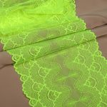 Кружево бельевое эластичное 195 мм / 3 м, 8034 цв.F229 зелено-желтый неон, Kruzhevo