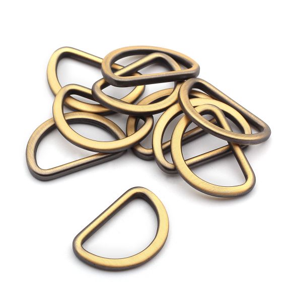 Полукольцо литое металл внутр. 20 мм (внешн. 25х16 мм), плоское, 10 шт, латунь ГР, 6876