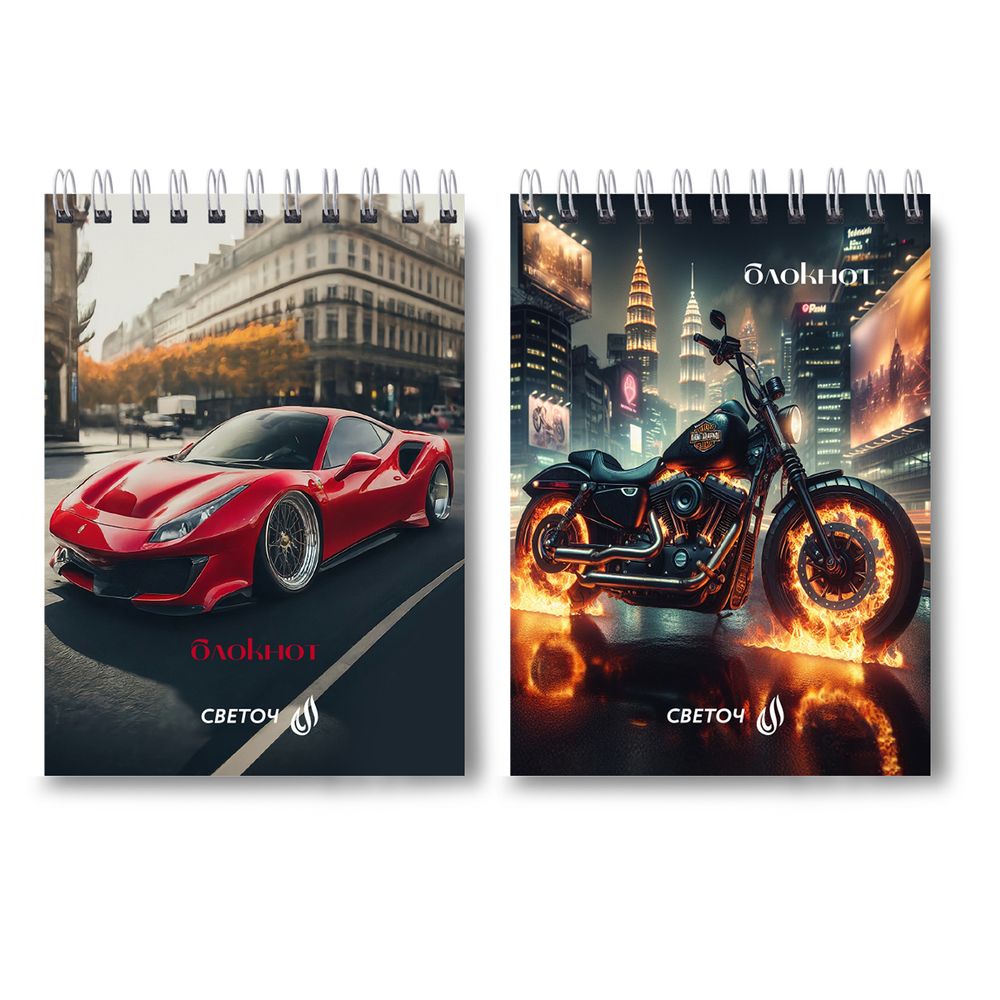 Блокнот на гребне A6 80 л., 4 шт, клетка, Новые дороги 01203, Светоч Б116