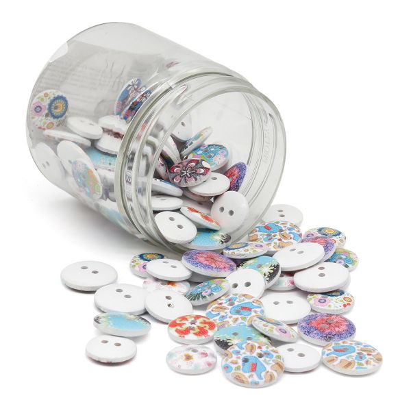 Украшения декоративные пуговицы деревянные Ассорти №9, 15-18 мм, 100 шт