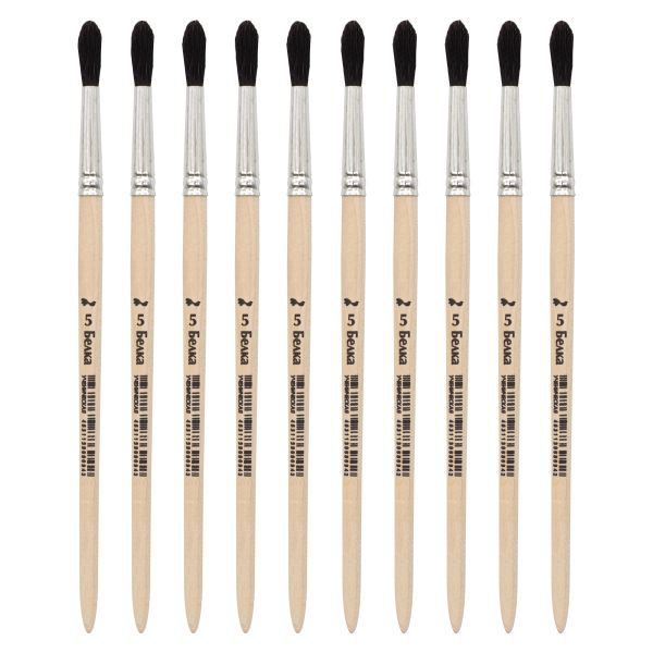 Кисть белка круглая (ученическая) №5,10 шт