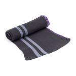 Подвяз средней плотности с полосками (100% полиэстер), 1*1, высота 14см (7см*2), длина 70-73см (8125/8126 т.серый с жемчуж. полосками)