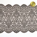 Кружево бельевое эластичное 225 мм / 3 м, 40992 цв.L30 кофе с молоком+черный, Kruzhevo