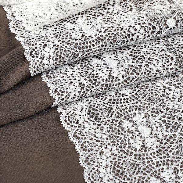 Кружево бельевое эластичное 185 мм / 18 м, 6185, цв.004 белый, Kruzhevo