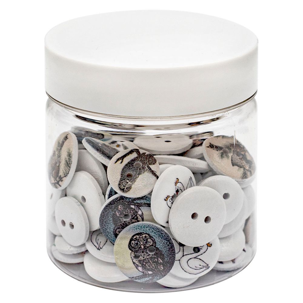 Украшения декоративные пуговицы деревянные Птички 15-18мм 100 шт