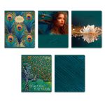 Тетрадь ученическая общая, софт-тач ламинация + выборочный лак, цветной запечатанный форзац, A5+ 48 л. на скобе 65 г/м², белизна 100 %, 10 шт, клетка, 00994 Изумрудные мысли, Светоч 48Т14