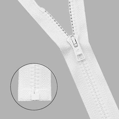 Молния трактор Arta Т6 (6 мм) 1 зам., разъем., 85 см, цв. 001 белый, уп.5 шт
