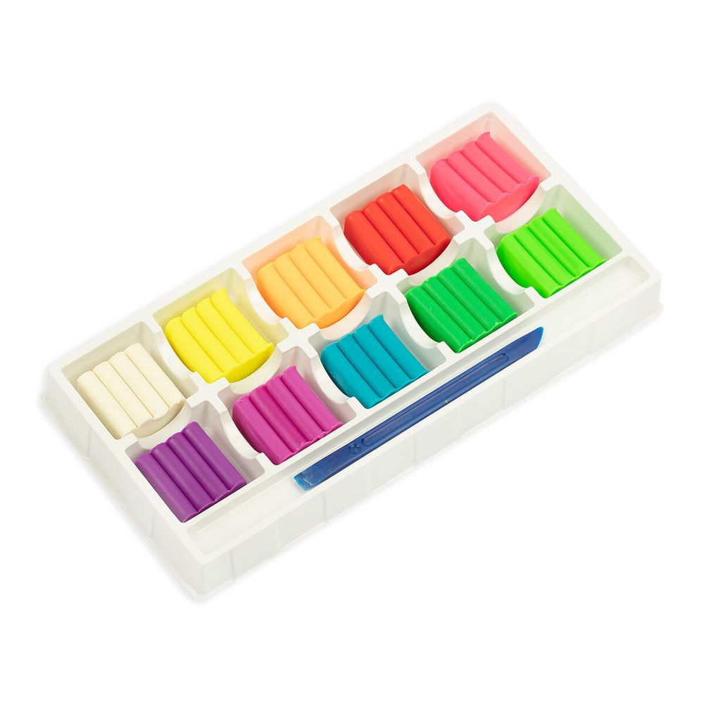 Пластилин восковой Неоновые цвета 120 г, 10 цв, Лео LPMCF-0110