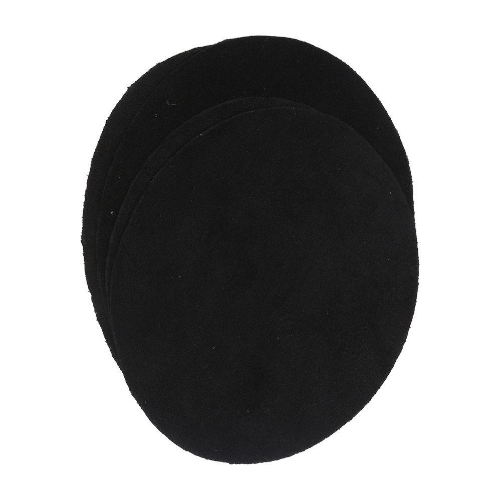 Заплатки термоклеевые из замши: овал 9.4х11.4 см - 2 шт, овал 9.9х12.7 см - 2 шт, 100% кожа, 30 черный, 5215