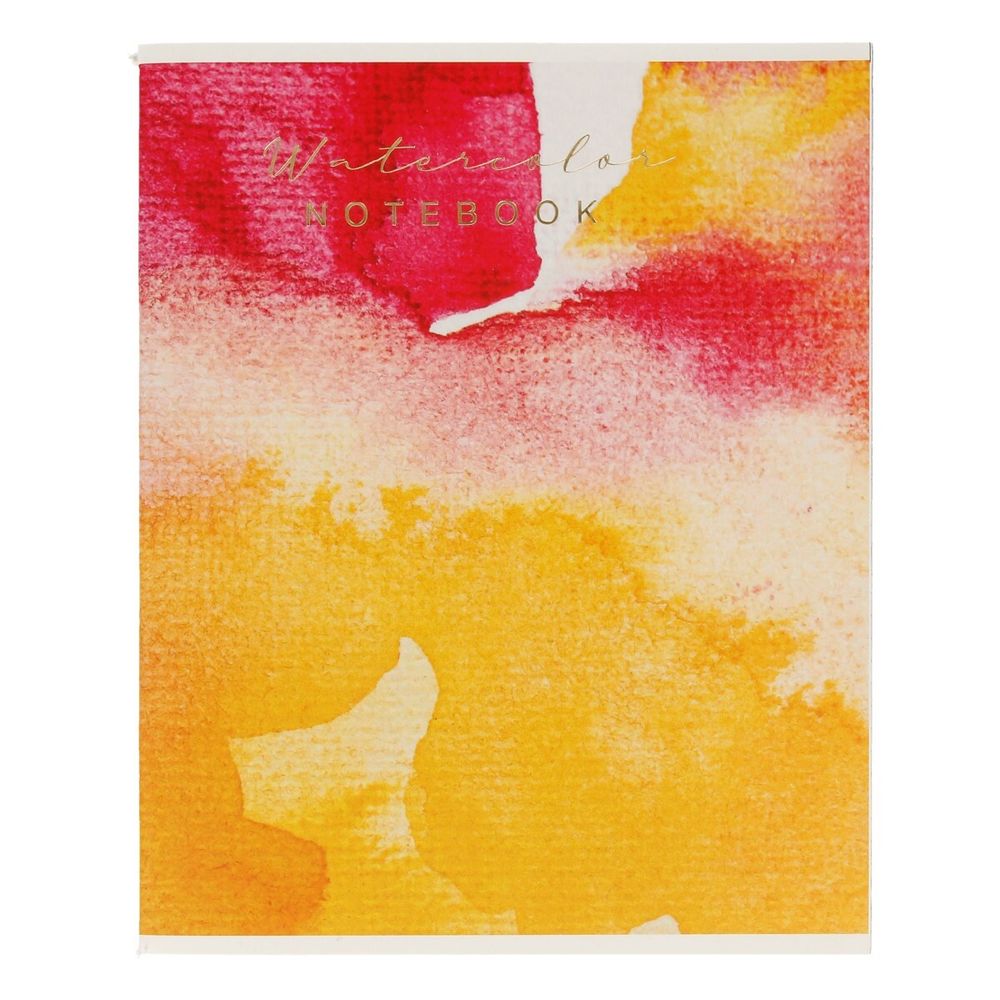 Тетрадь Watercolor A5 96 л. на скобе 60 г/м², 6 шт, клетка, SVT 960421 01 красно-желтый, Светоч