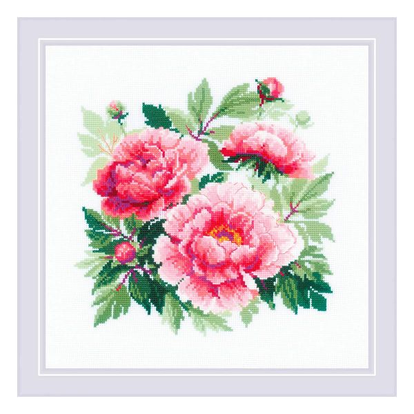 Набор для вышивания нитками Риолис, Древовидный пион 40х40см