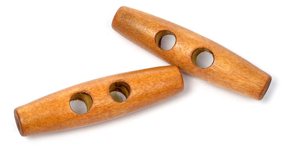 Пуговицы деревянные BT.WD.030 цв.002 св.коричневый 95L-60мм, 2 прокола, 20 шт