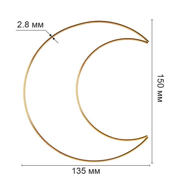 Каркас для рукоделия полумесяц (заготовка) сталь металл, под золото, Gamma RKC-015