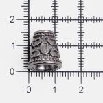 Наконечник для шнура металл колокол ⌀4,5/9 мм, 14х13 мм (чер.никель), 20 шт